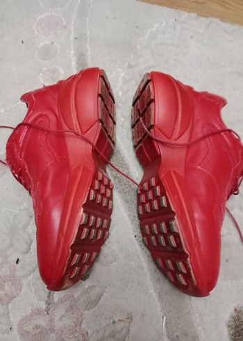 Kırmızı Gucci Platform Topuklu Spor Ayakkabı - Görsel 4