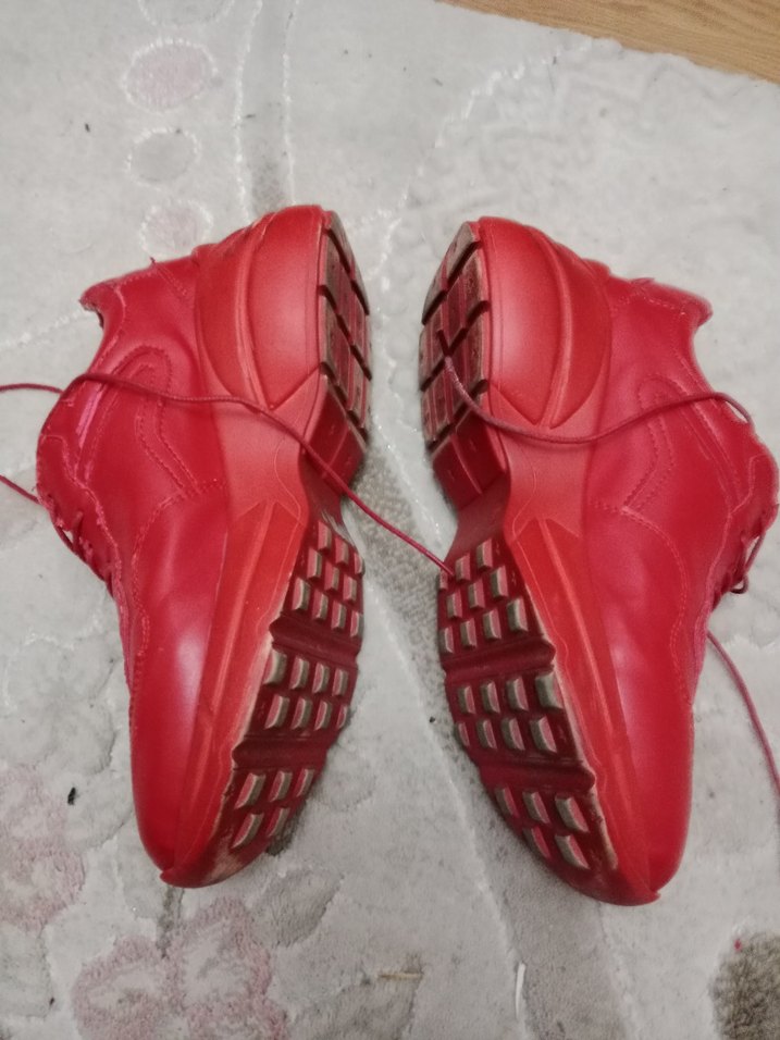 Kırmızı Gucci Platform Topuklu Spor Ayakkabı - Görsel 4