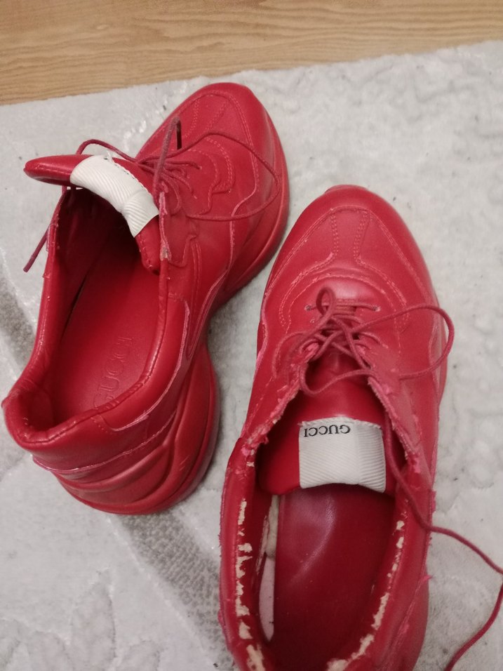 Kırmızı Gucci Platform Topuklu Spor Ayakkabı - Görsel 5