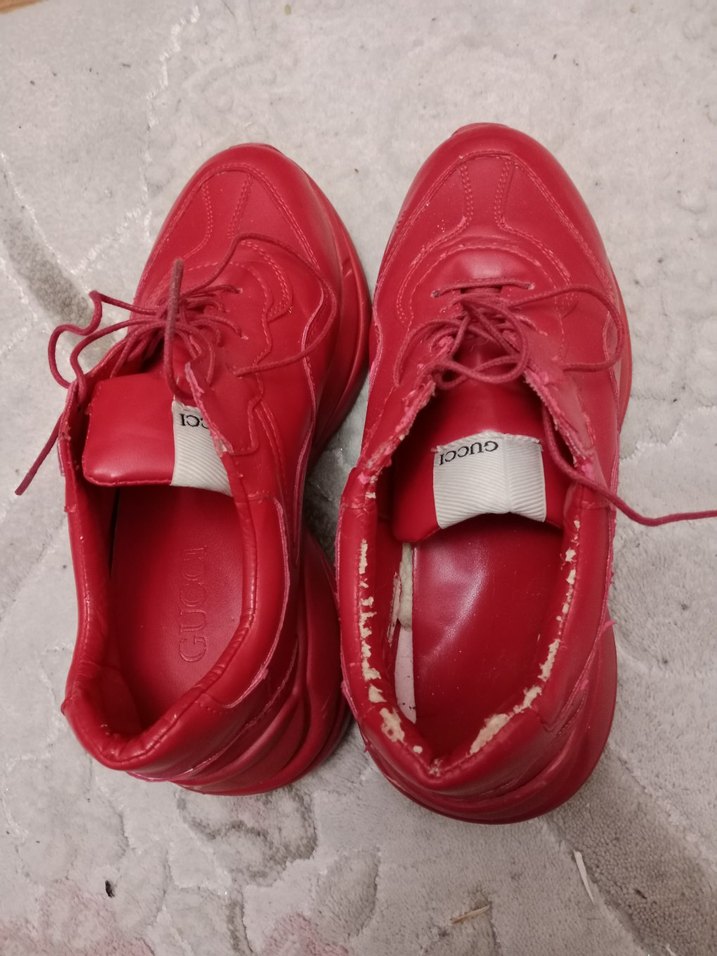 Kırmızı Gucci Platform Topuklu Spor Ayakkabı - Görsel 2