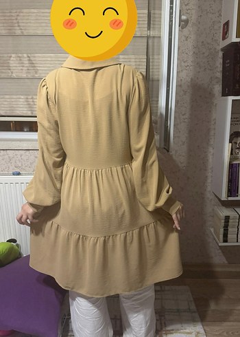 Bej Renkli Salaş Midi Kadın Tunik