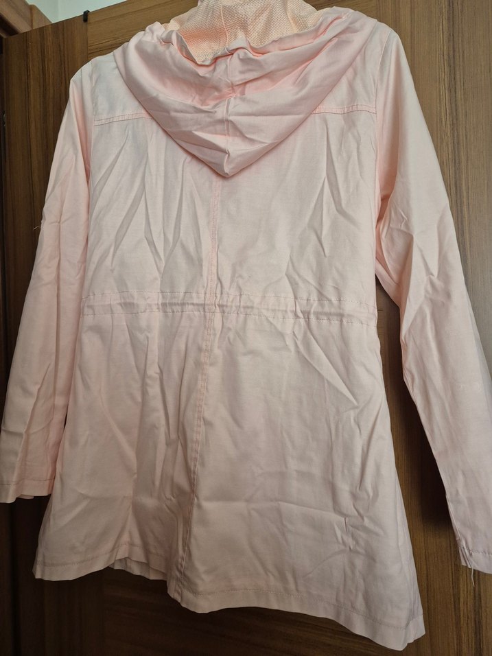 Pembe Düğmeli Midi Kadın Ceket - Görsel 4