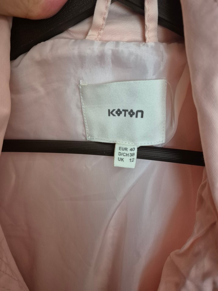 Pembe Düğmeli Midi Kadın Ceket - Görsel 2