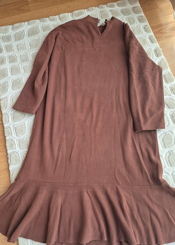 Kadın Kahverengi Uzun Kollu Triko Elbise - Görsel 3