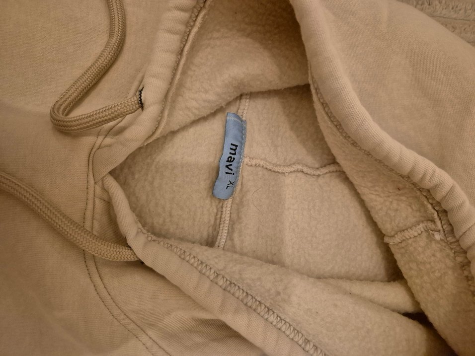 Bej Kapüşonlu Kadın Sweatshirt - Görsel 4