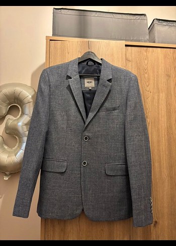Erkek Gri Düğmeli Modern Klasik Takım Ceketi - Görsel 7