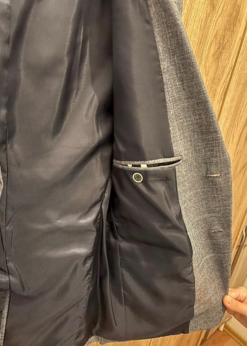 Erkek Gri Düğmeli Modern Klasik Takım Ceketi - Görsel 2