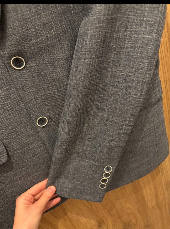 Erkek Gri Düğmeli Modern Klasik Takım Ceketi - Görsel 4