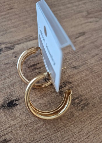 Altın Renk halka Küpe - Görsel 2