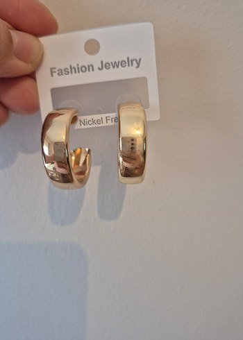 Altın Renk halka Küpe - Görsel 3