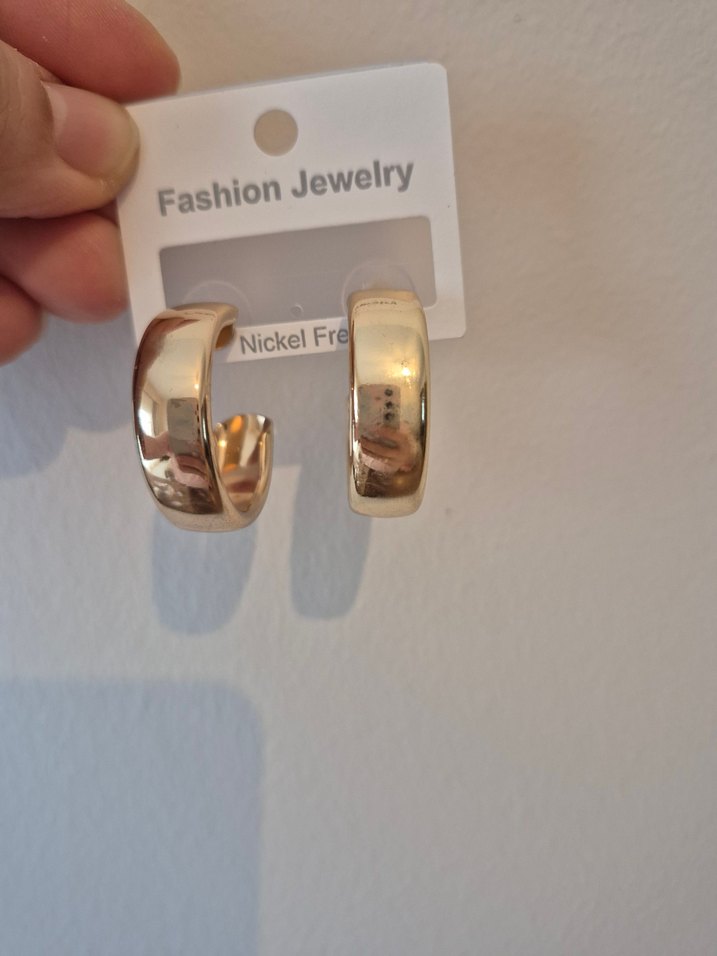 Altın Renk halka Küpe - Görsel 3