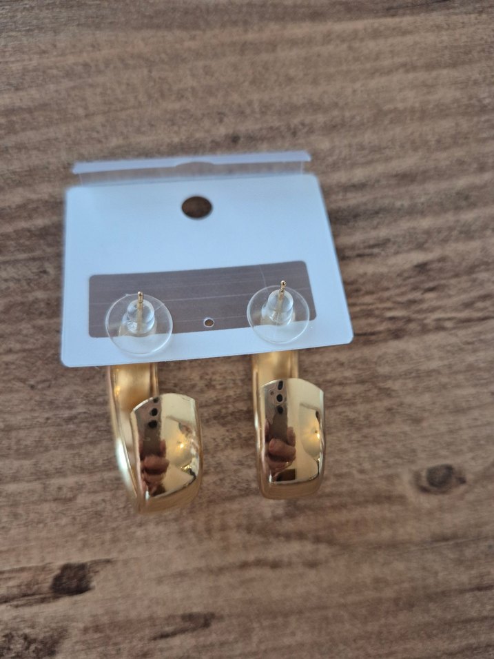 Altın Renk halka Küpe - Görsel 4