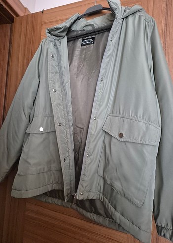 Haki Düğmeli Midi Kadın Ceket - Görsel 3