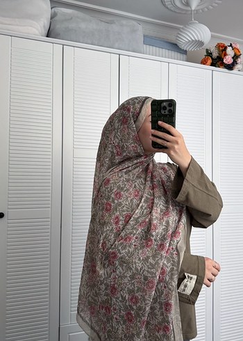 İpekevi Pamuklu Haki Bohem Drape Şal