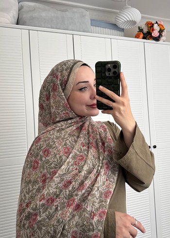 Beden Pamuklu Haki Bohem Drape Şal