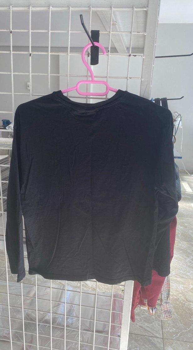 Kız Çocuk Siyah Uzun Kollu Goth Tişört - Görsel 3