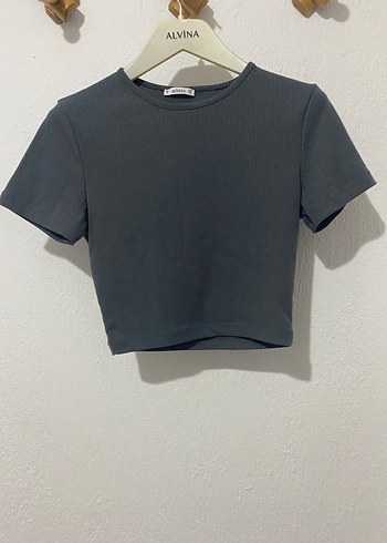 Addax Siyah Kısa Kollu Crop Top