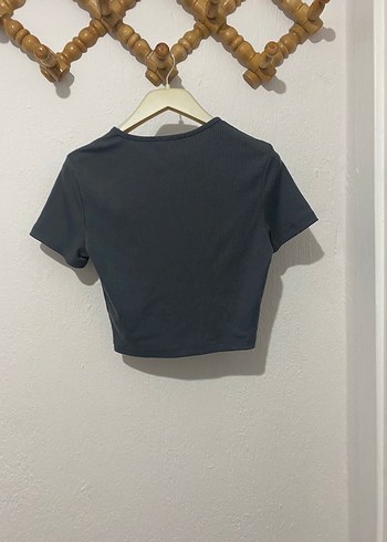 Siyah Kısa Kollu Crop Top