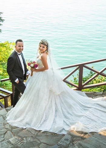 m Beden siyah Renk PRENSES MODEL GELİNLİK