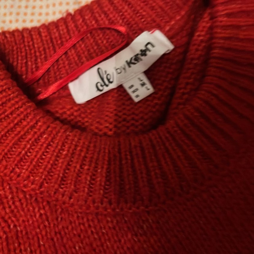 Kadın Kırmızı Örgü Salaş Kazak - Görsel 4