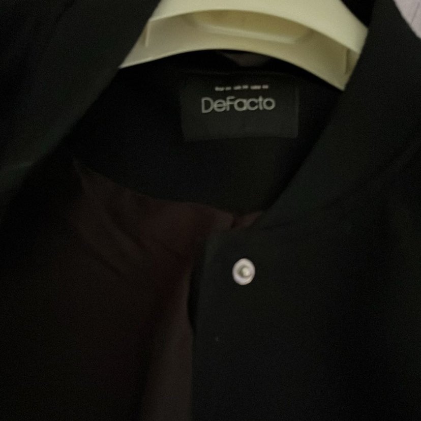 Siyah Düğmeli Kadın Midi Ceket - Görsel 2