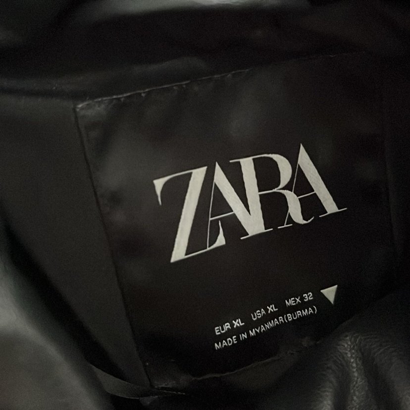 Siyah Deri Kısa Kadın Mont - Görsel 2