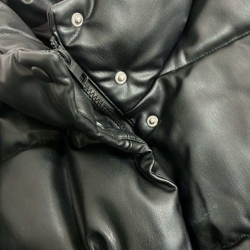 Siyah Deri Kısa Kadın Mont - Görsel 3