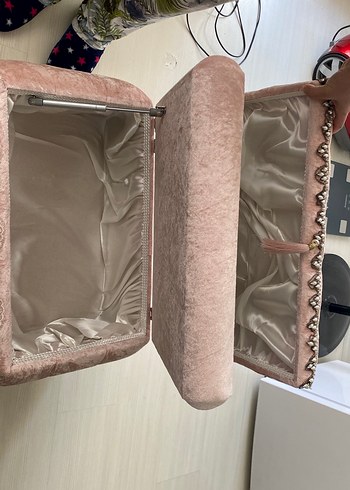 Dantel İşlemeli Pembe Kadın sandık - Görsel 3