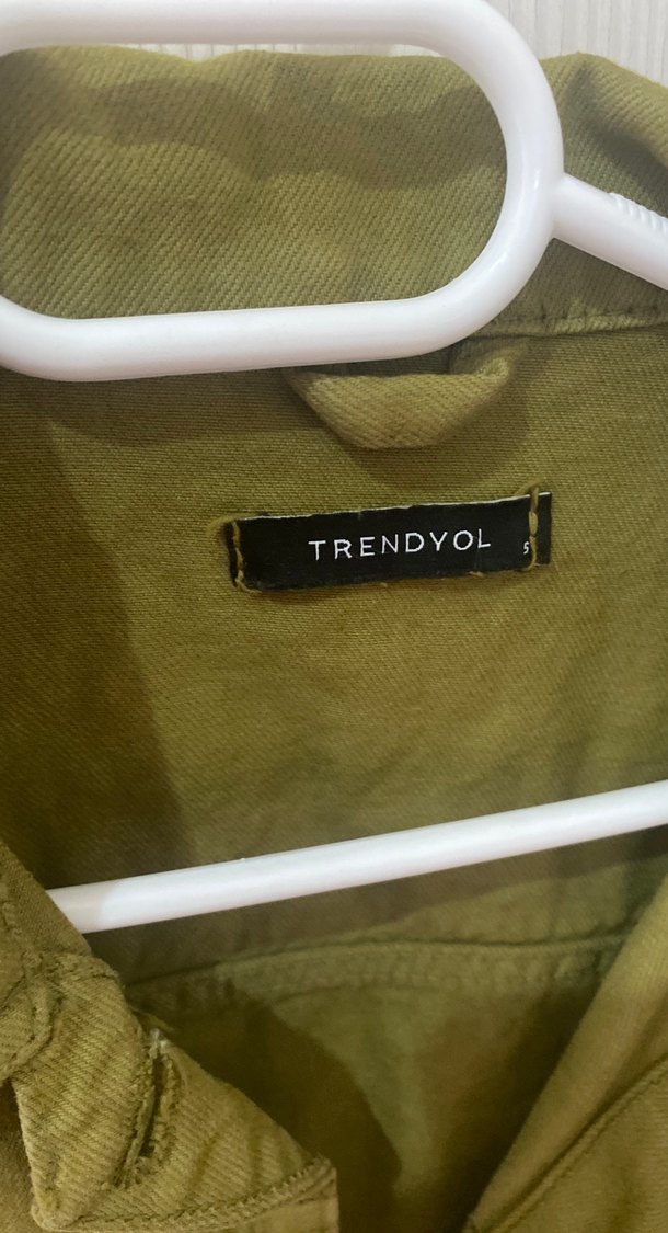 Kadın Haki Düğmeli Denim Ceket - Görsel 2