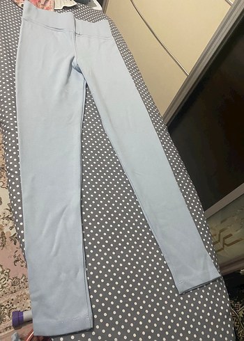 Açık mavi Midi Spor Tayt Yırtmaçlı