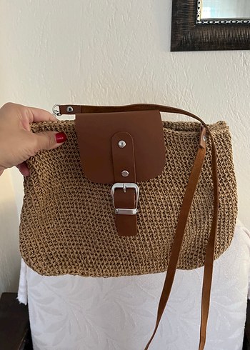 Bej Örgü Kadın Çapraz Çanta - Görsel 2