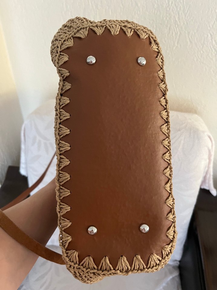 Bej Örgü Kadın Çapraz Çanta - Görsel 3