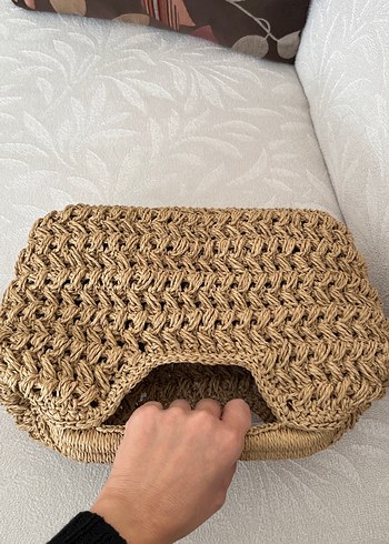 Mango muadili hasır çanta - Görsel 4