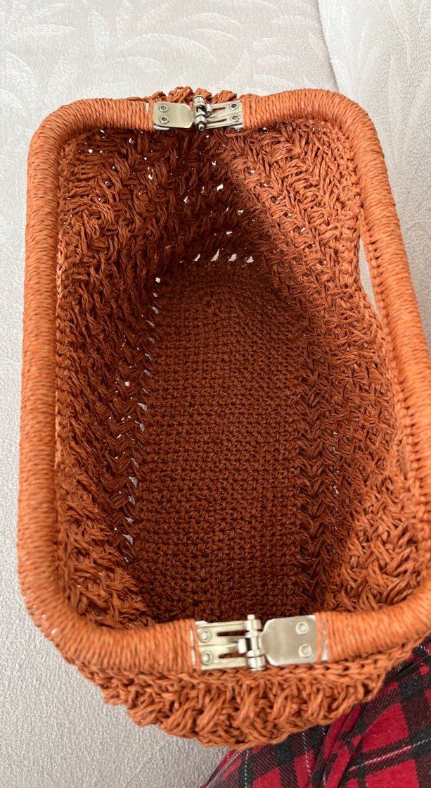 Mango muadili hasır kadın çanta - Görsel 3