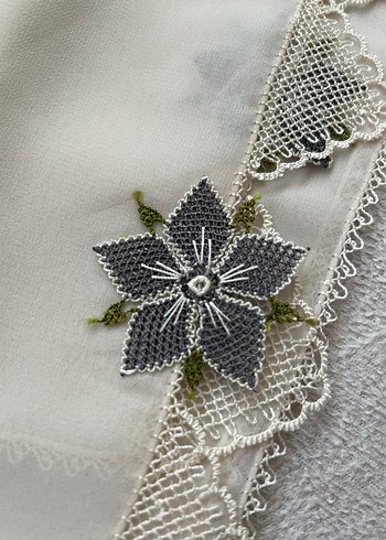 Nakışlı Dantel Vintage Broş - Görsel 3