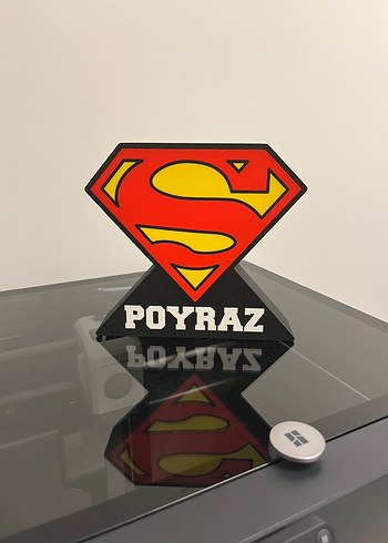 Süperman Temalı Kişiye Özel Karakter LED Gece Lambası - Görsel 2
