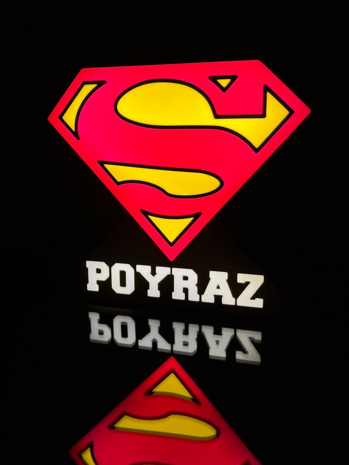 Süperman Temalı Kişiye Özel Karakter LED Gece Lambası - Görsel 3