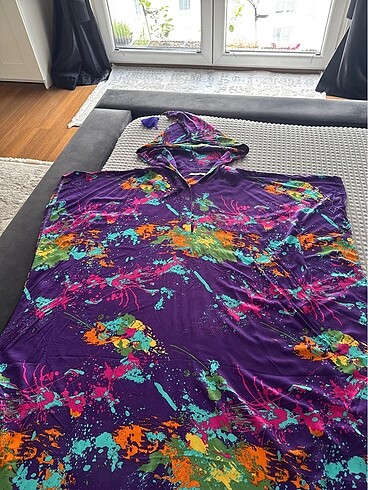 Diğer ParkModa Splash Desen Kapüşonlu Elbise