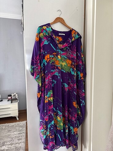 ParkModa Splash Desen Kapüşonlu Elbise