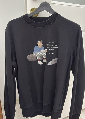 Lufian Gri Baskılı Erkek Sweatshirt