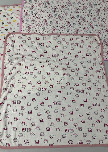 3'lü Müslin Kumaş Bebek Battaniyesi 80x80 cm - Görsel 2