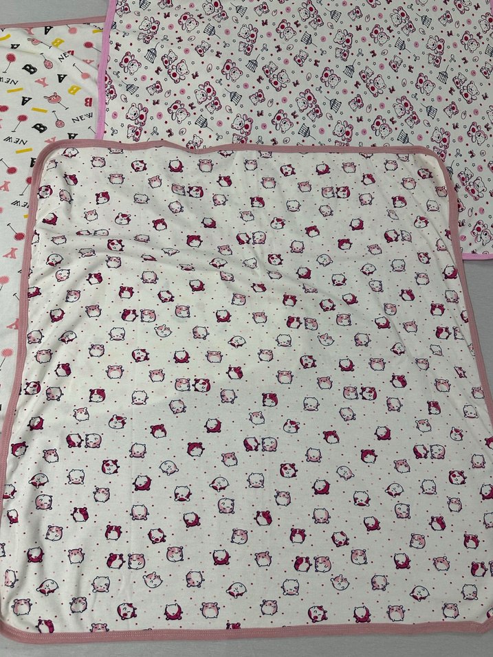 3'lü Müslin Kumaş Bebek Battaniyesi 80x80 cm - Görsel 2