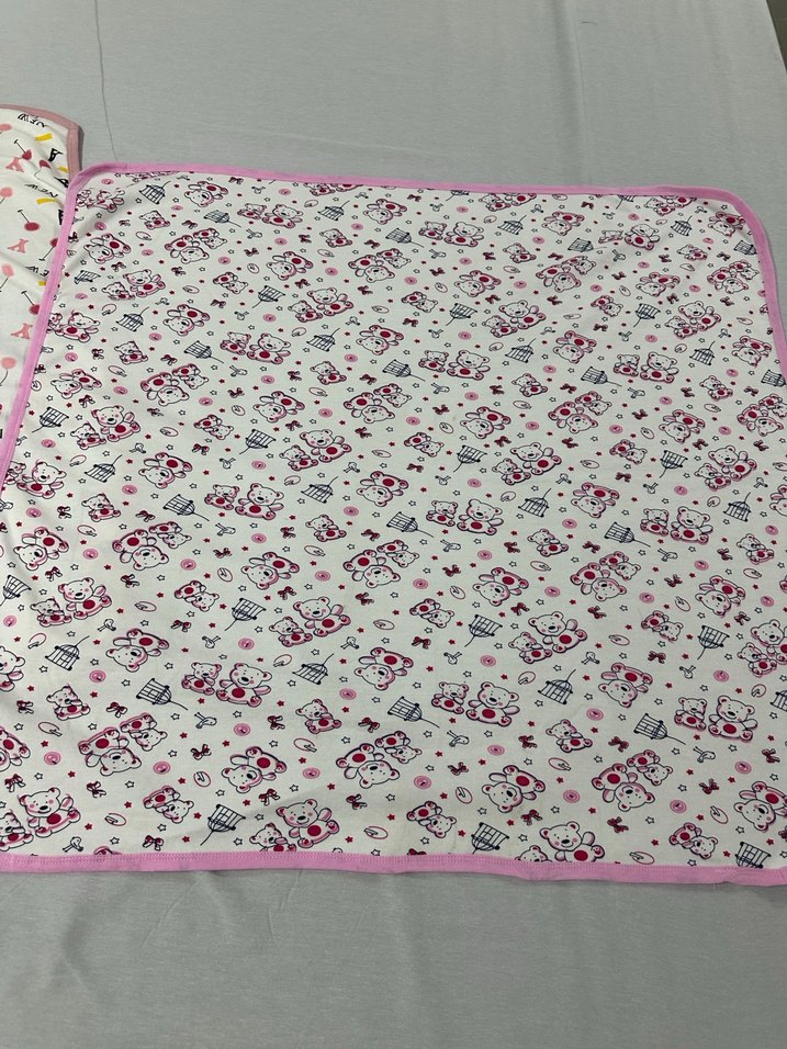 3'lü Müslin Kumaş Bebek Battaniyesi 80x80 cm - Görsel 4