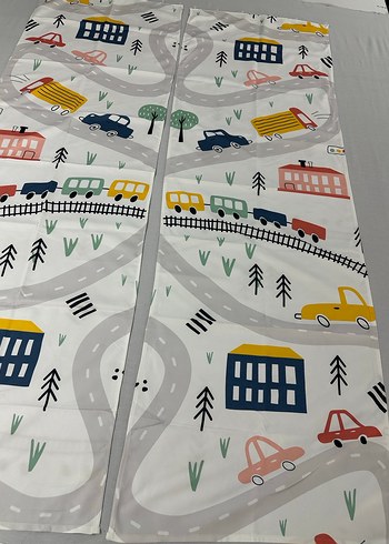 65x200 Çift Kanat Fon Perde - Görsel 2