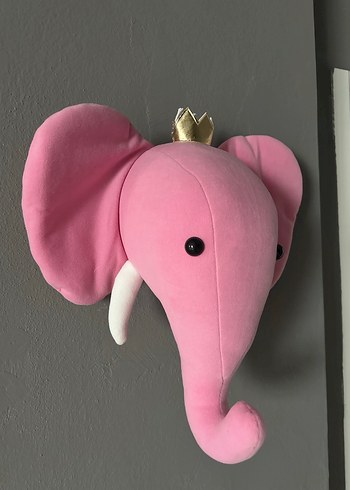 Pembe Fil Duvar Büstü - Görsel 2