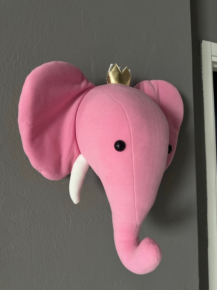 Pembe Fil Duvar Büstü - Görsel 2