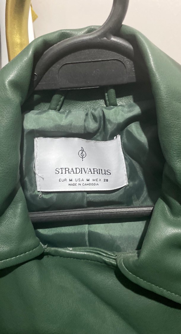 Yeşil Parlak Deri Biker Ceket - Görsel 2