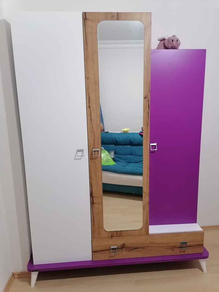 Mor ve Beyaz Çocuk Dolabı - Görsel 3