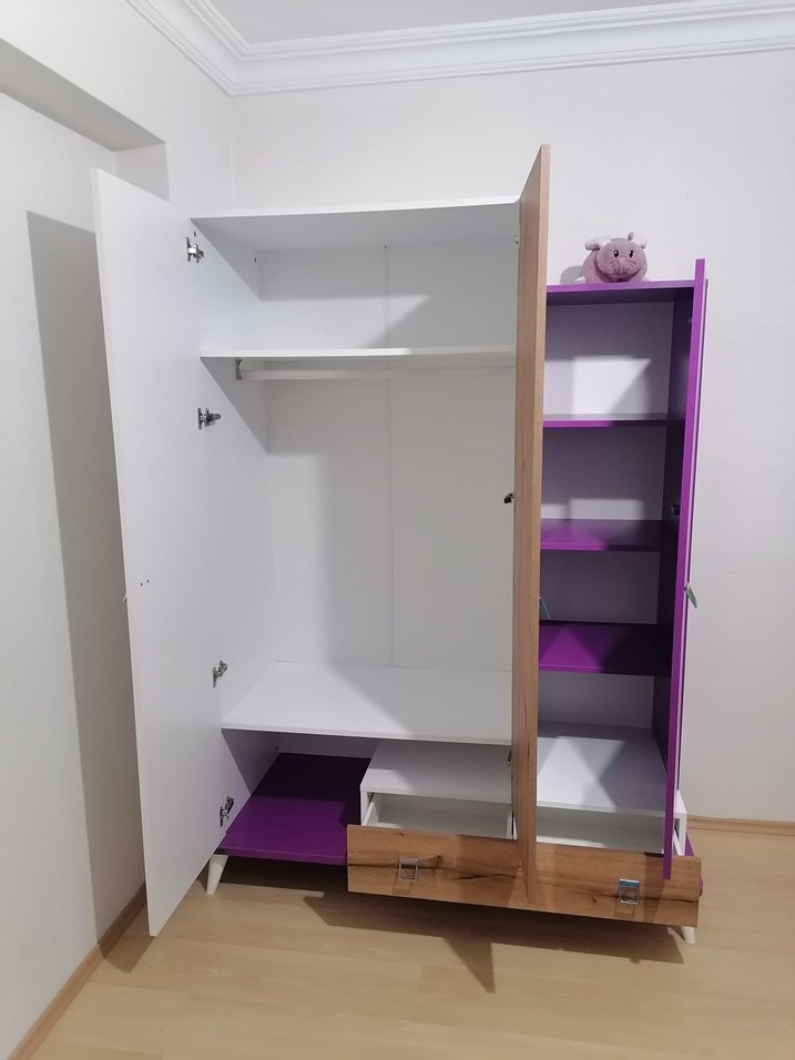 Mor ve Beyaz Çocuk Dolabı - Görsel 4