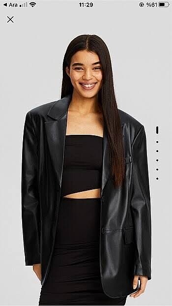 Bershka BERSHKA SUNİ DERİ CEKET